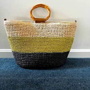I.N.C. Multicolor Woven Tote & Crossbody  Bag